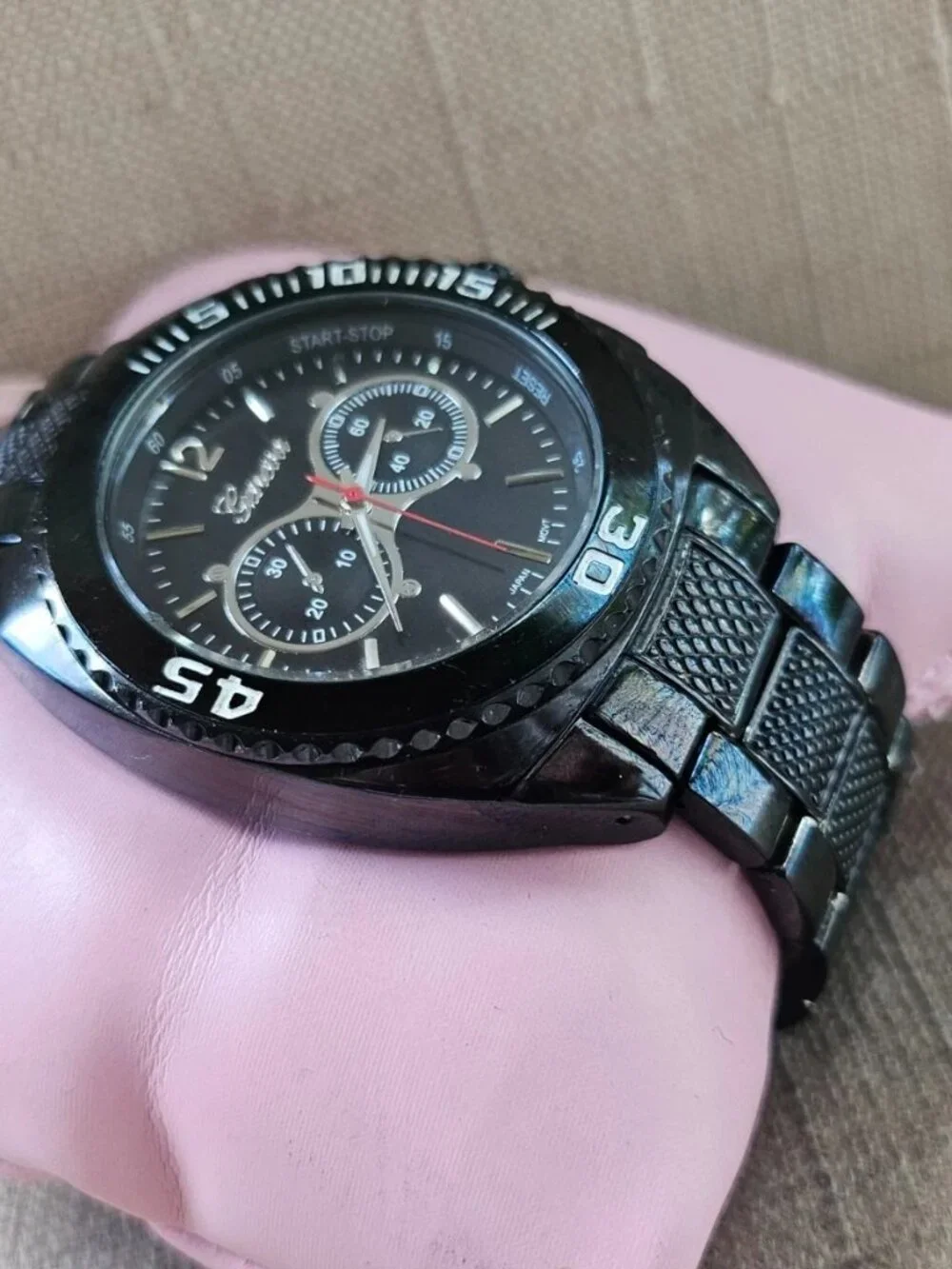 Geneva Men Wristwatch Quartz Analog Black Tone Fashion Wrist Watch